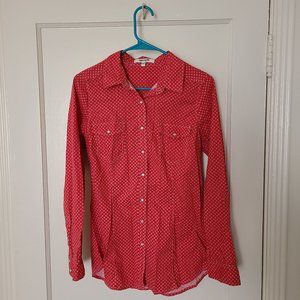 Strawberry Red Button Down